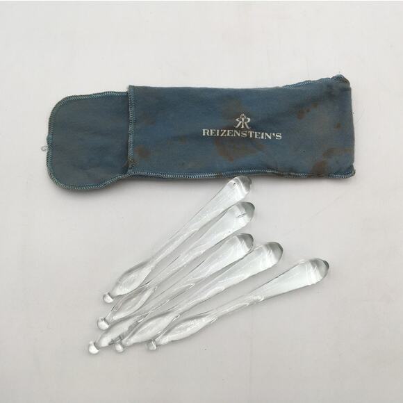 Set of 5 Antique Georgian Glass Sugar Crushers / Cocktail Stirrer EUC - Picture 1 of 6